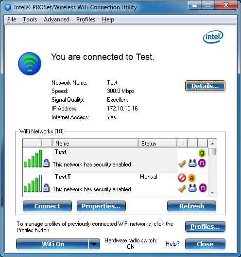 Программа настройки беспроводного адаптера Intel Centrino Advanced-N 6205 for Desktop
