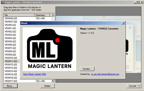 Magic Lantern YUV422 Converter