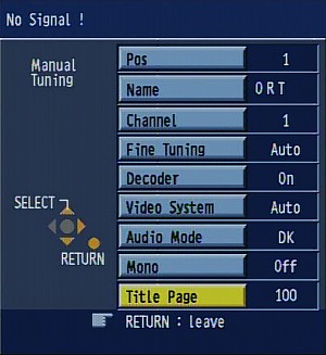 TV Tuner, Channel edit