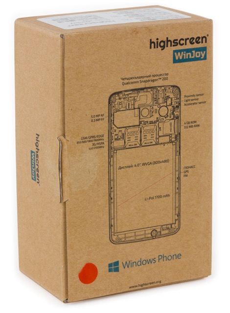 Упаковка Highscreen WinJoy