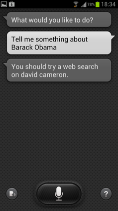 Обзор Samsung Galaxy S 3. Скриншоты. Попытка уточнить информацию о Бараке Обаме в S Voice