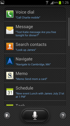 Обзор Samsung Galaxy S 3. Скриншоты. Список приложений поддерживаемых S Voice