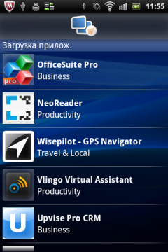 Обзор Sony Ericsson Xperia mini pro. Скриншоты. Загрузка приложений
