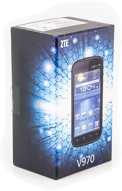 Обзор ZTE V970. Упаковка коммуникатора