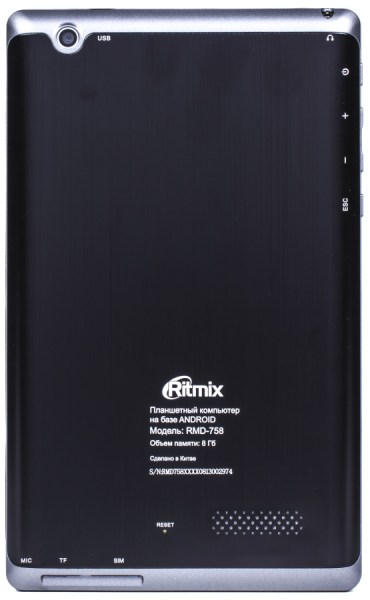Дизайн планшета Ritmix RMD-758