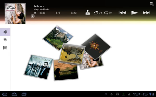 Музыкальный плеер на планшете Sony Tablet S