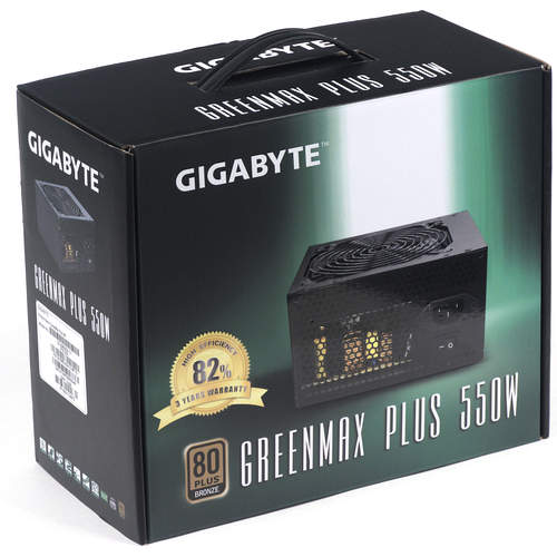Упаковка блока питания Gigabyte GreenMax Plus 550W (GZ-EMS55A-C1)