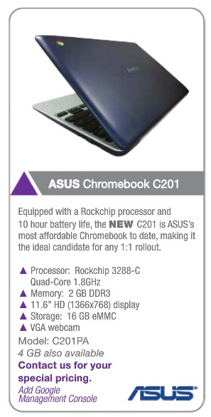Asus C201 Chromebook: спецификации