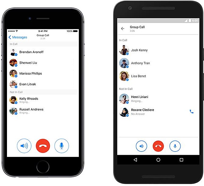 В Facebook Messenger появились групповые звонки