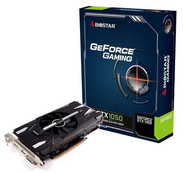 Видеокарты Biostar GeForce GTX 1050 и GTX 1050 Ti получили три вида охладителей