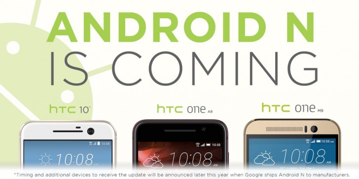 HTC 10, One M9 и One A9 получат обновление до Android N