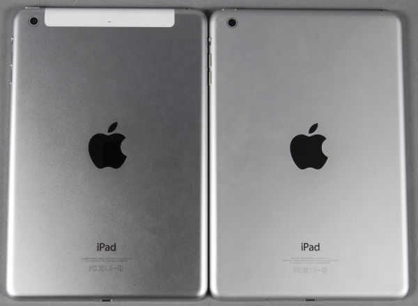 Задняя сторона iPad mini с дисплеем Retina и iPad mini первого поколения
