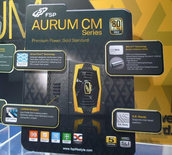 Блок питания FSP серии Aurum разработан специально для компьютеров повышенной мощности и сертифицированы по стандарту 80Plus Gold