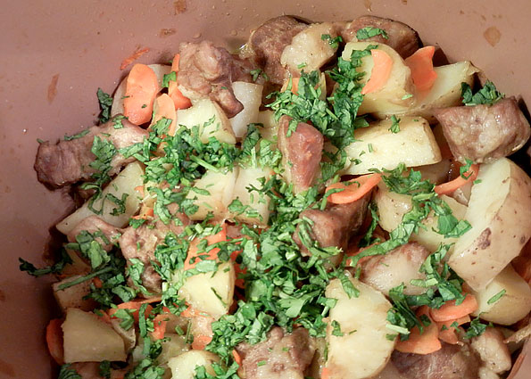 Тушеная картошка с мясом в скороварке — рецепт с фото пошагово