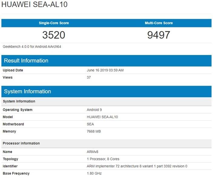 kirin 980 geekbench 5