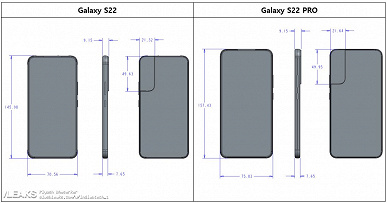 Samsung Galaxy S22 и Galaxy S22 Plus действительно будут компактнее моделей нынешнего поколения. Все Galaxy S22 показали на CAD-рендерах