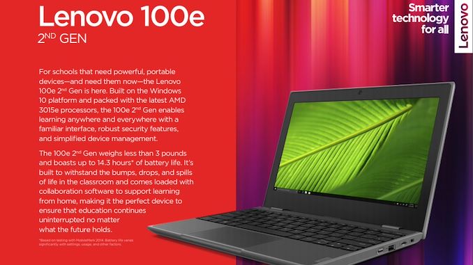 Lenovo представила 230-долларовый ноутбук с Wi-Fi 6 и новейшим процессором AMD. Lenovo 100e и Lenovo 300e нацелены на обучение