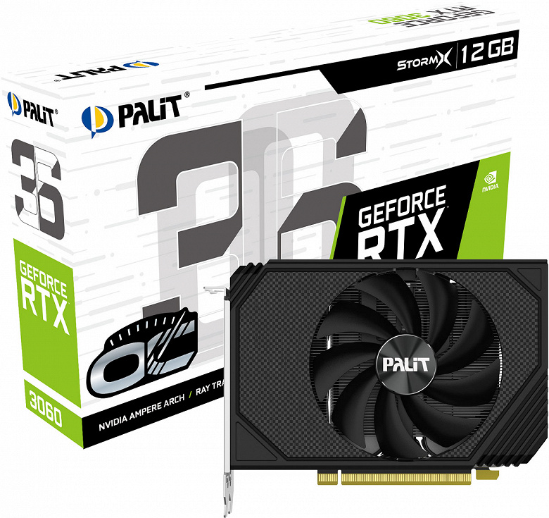 Видеокарта Palit GeForce RTX 3060 StormX хорошо подойдет для малогабаритного ПК