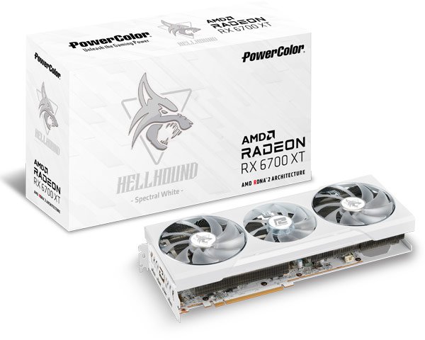 Видеокарту PowerColor Hellhound AMD Radeon RX 6700 XT Spectral White оценят те, для кого важен цвет компонентов ПК