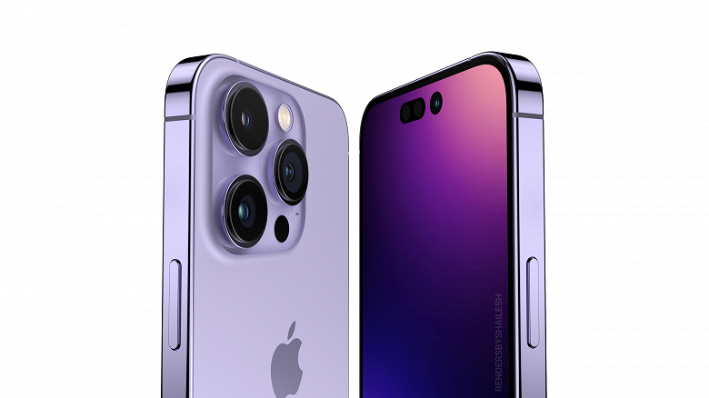 Прощай, чёлка. iPhone 14 Pro показали со всех сторон в новом цвете