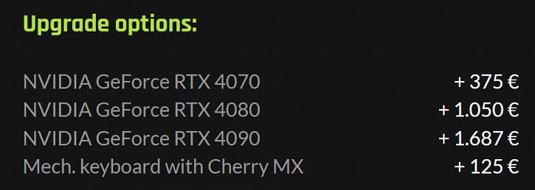 Мобильная GeForce RTX 4090 ещё дороже настольной? Доплата за карту относительно RTX 4050 превышает 1600 евро