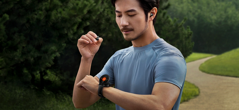 AMOLED, 80 режимов тренировок, SpO2, GPS и встроенные наушники. Необычные часы Huawei Watch Buds уже можно заказать в России