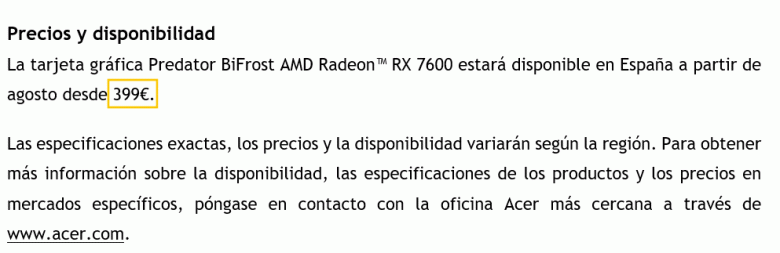 Даже Asus не позволяет себе таких цен. Видеокарта Acer Radeon RX 7600 Predator BiFrost в Европе будет стоить 400 евро