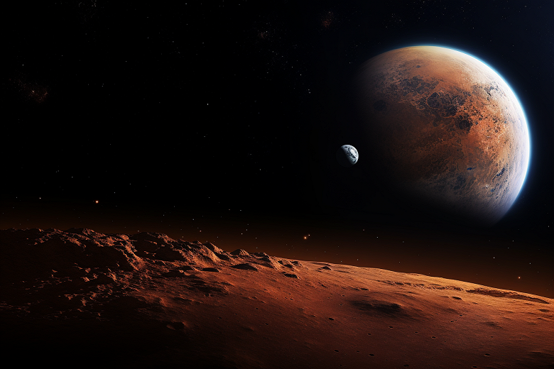 Как муравей со ста метров: зонд Mars Express «шпионит» за крошечными Землёй и Луной с орбиты Марса, фото