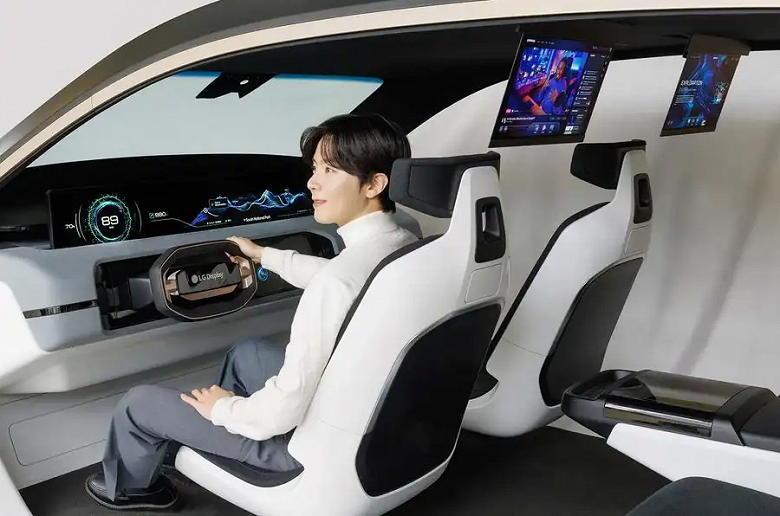LG создала дисплей, который скрывает изображение от водителя, и экран во всю переднюю панель, как у Mercedes-Benz EQS