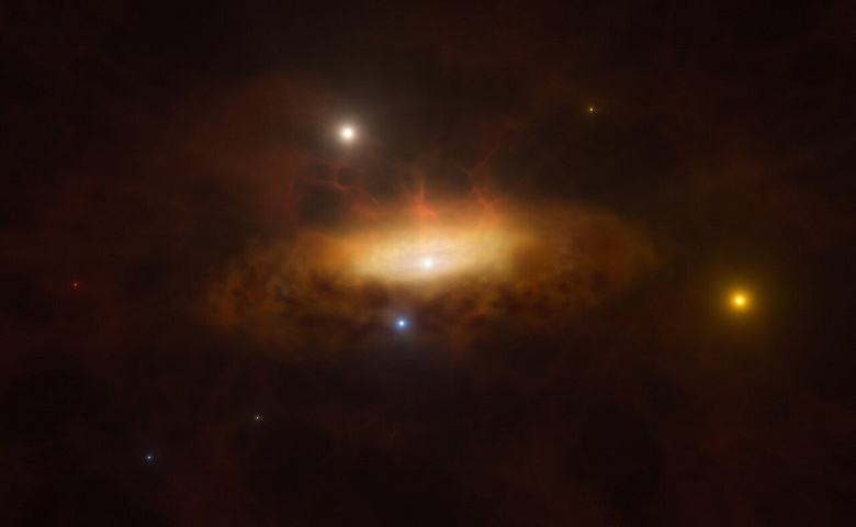 Астрономы наблюдают за пробуждением массивной чёрной дыры в далёкой галактике