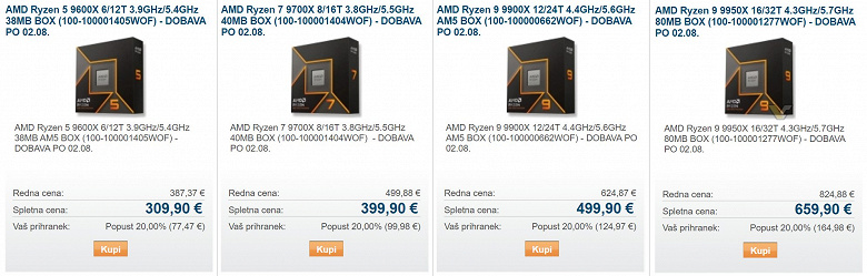 Цены на Ryzen 9000 — это как подарок от AMD. В Европе Ryzen 9 9950X будет дешевле Ryzen 9 7900X на старте