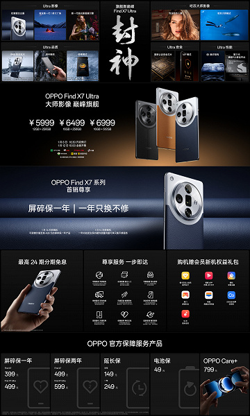 Крутой смартфон, который не купить. Представлен Oppo Find X7 Ultra – первый в мире смартфон с дюймовым сенсором Sony LYT-900 и двумя перископными модулями