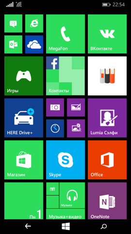 Обзор Nokia Lumia 735. Скриншоты. Внешний вид ОС