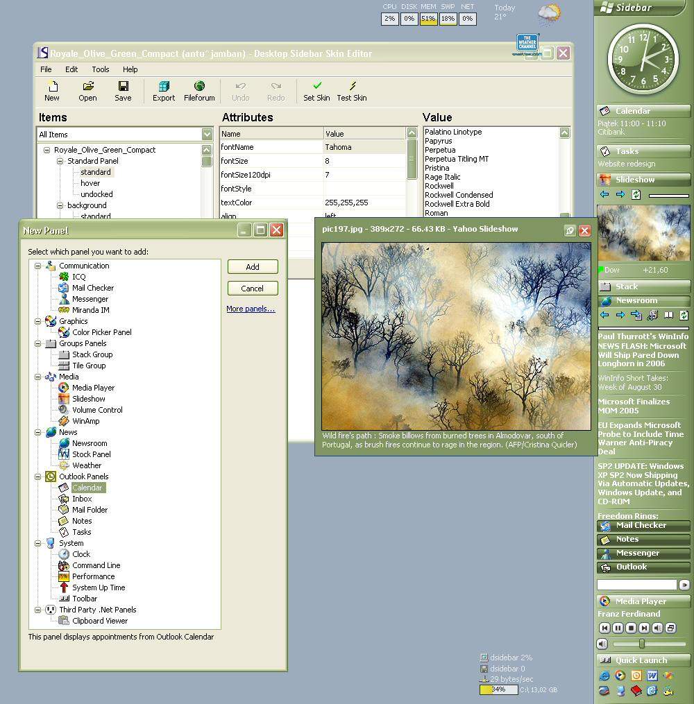 Надстройки: Desktop Sidebar v.1.05 Build 115 Beta