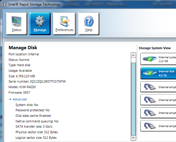 Intel Rapid Storage Technology. Intel Rapid Storage Management. Intel Rapid Storage. Intel(r) Rapid Storage Technology Enterprise preferences.