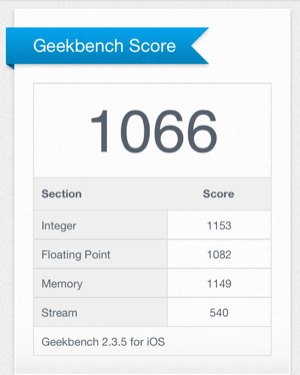 Результаты теста GeekBench на iPhone 5